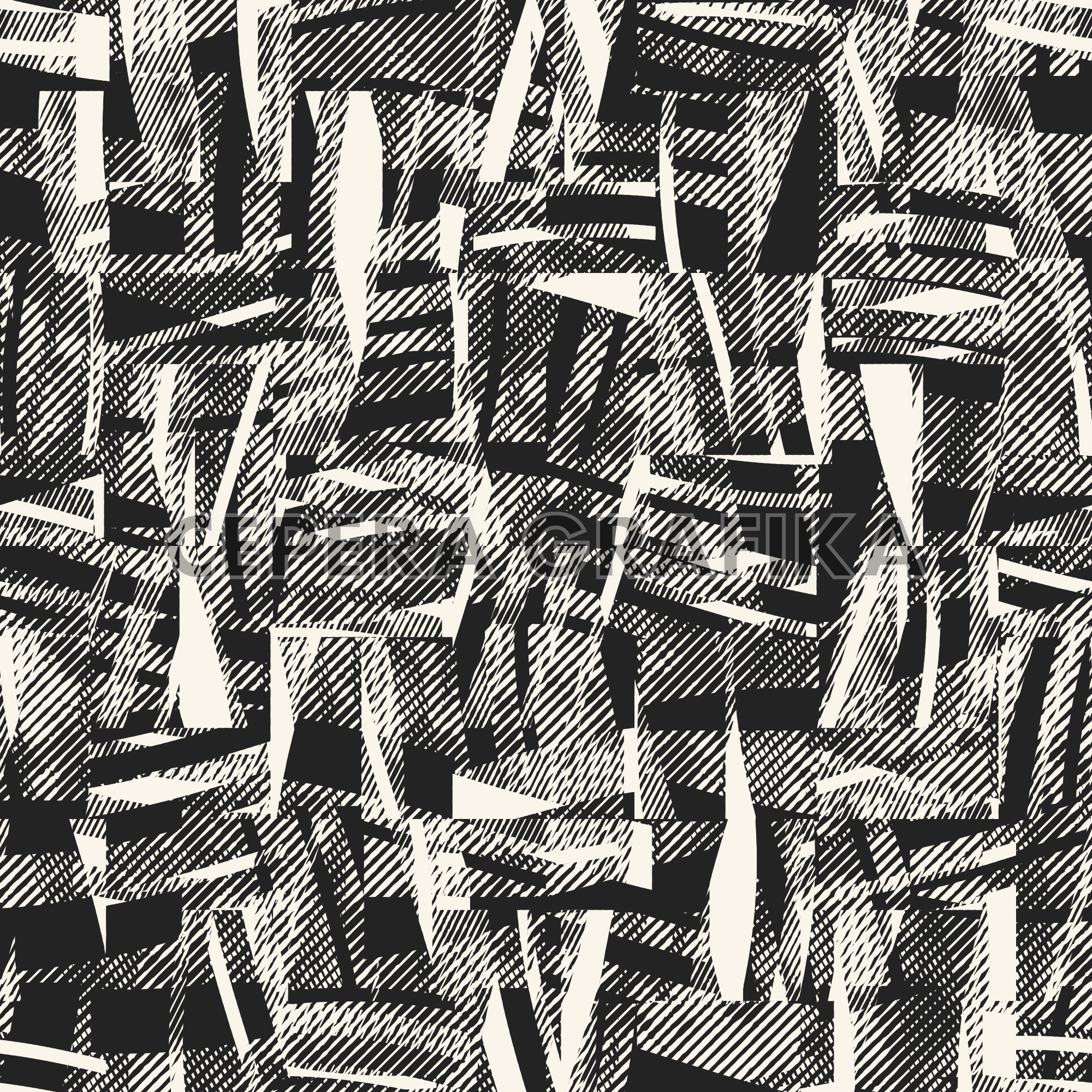 Monochrome Glitch Blocks Pattern