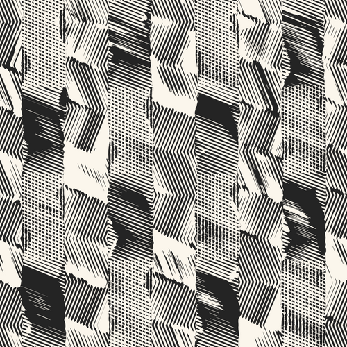 Monochrome Glitch Mesh Stripes Pattern