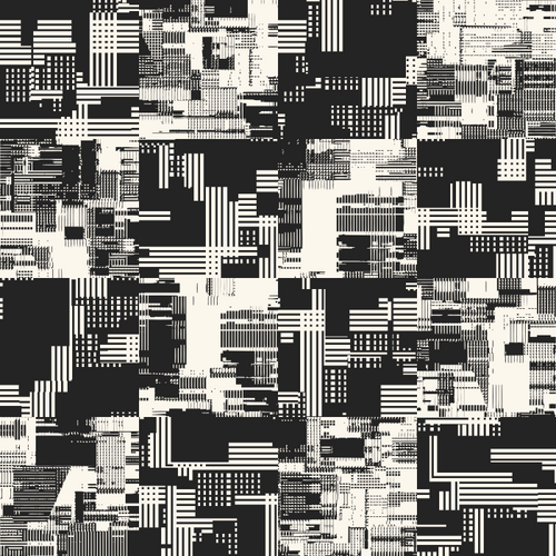 Monochrome Glitch Blocks Pattern