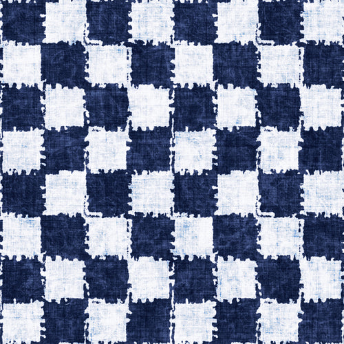 Indigo Jagged Checked Pattern