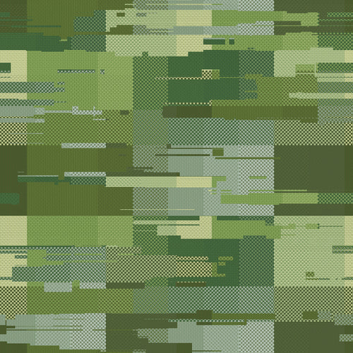 Tonal Green Glitch Blocks Pattern