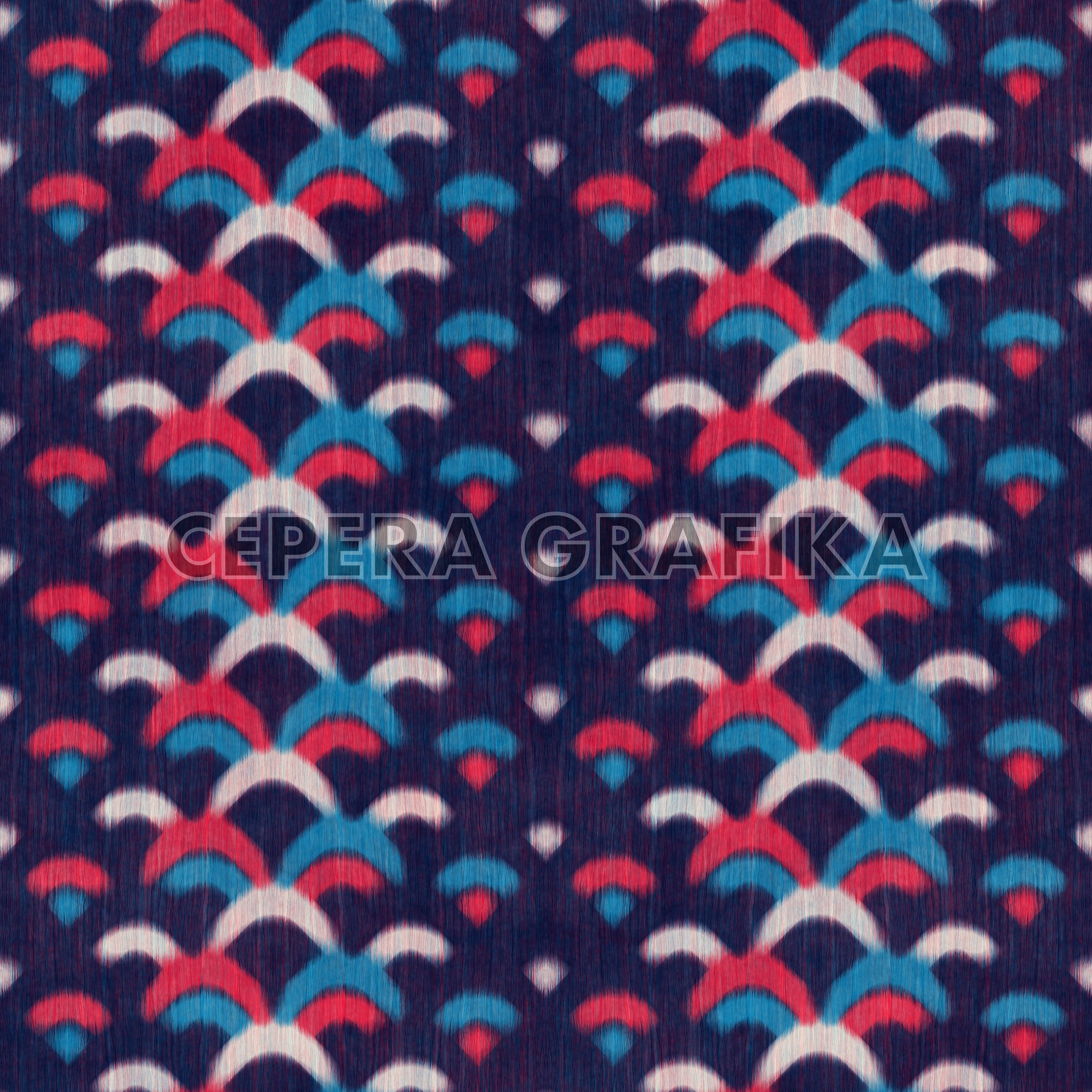 Multicolour Brushed Seigaiha Pattern