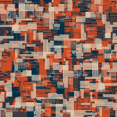 Dark Orange Glitch Blocks Pattern