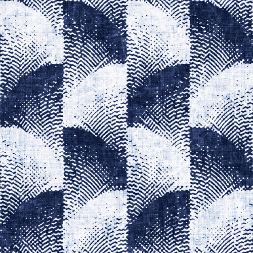 Indigo Halftone Seigaiha Pattern