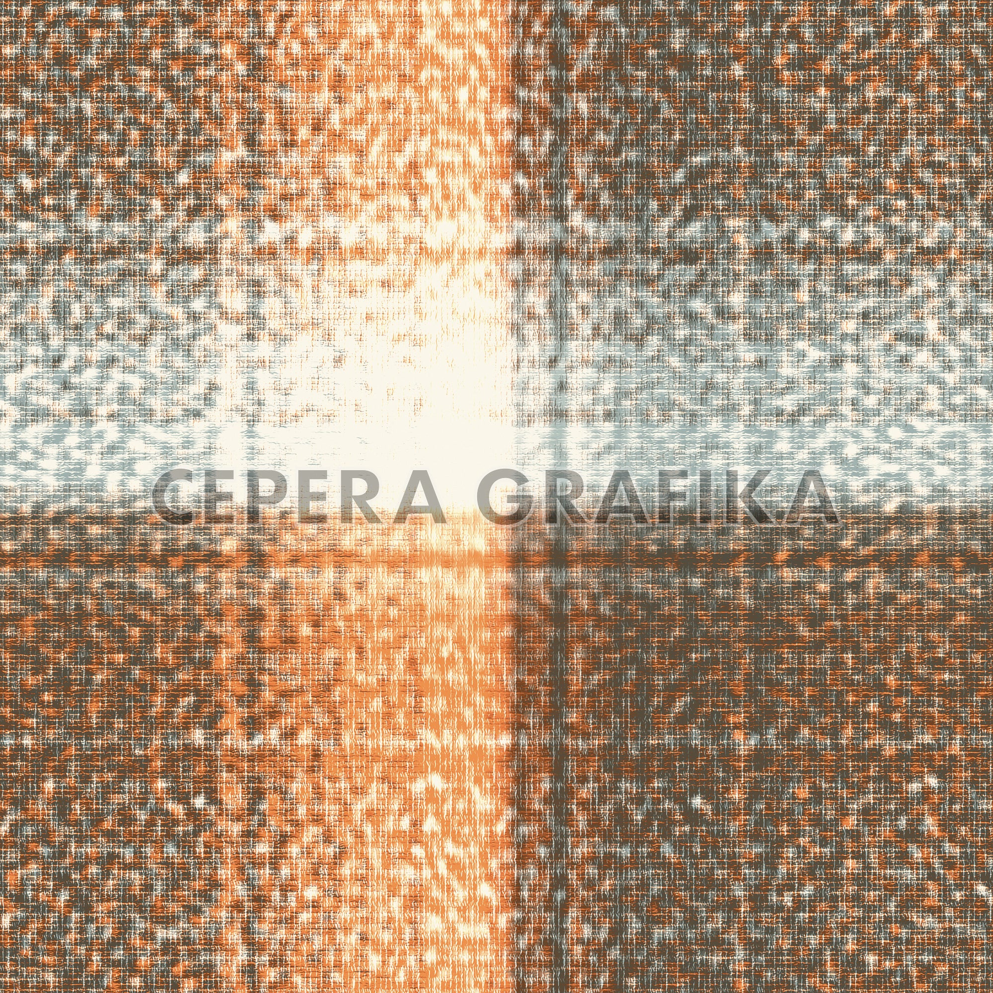 Ochre and Brown Glitch Plaid Pattern