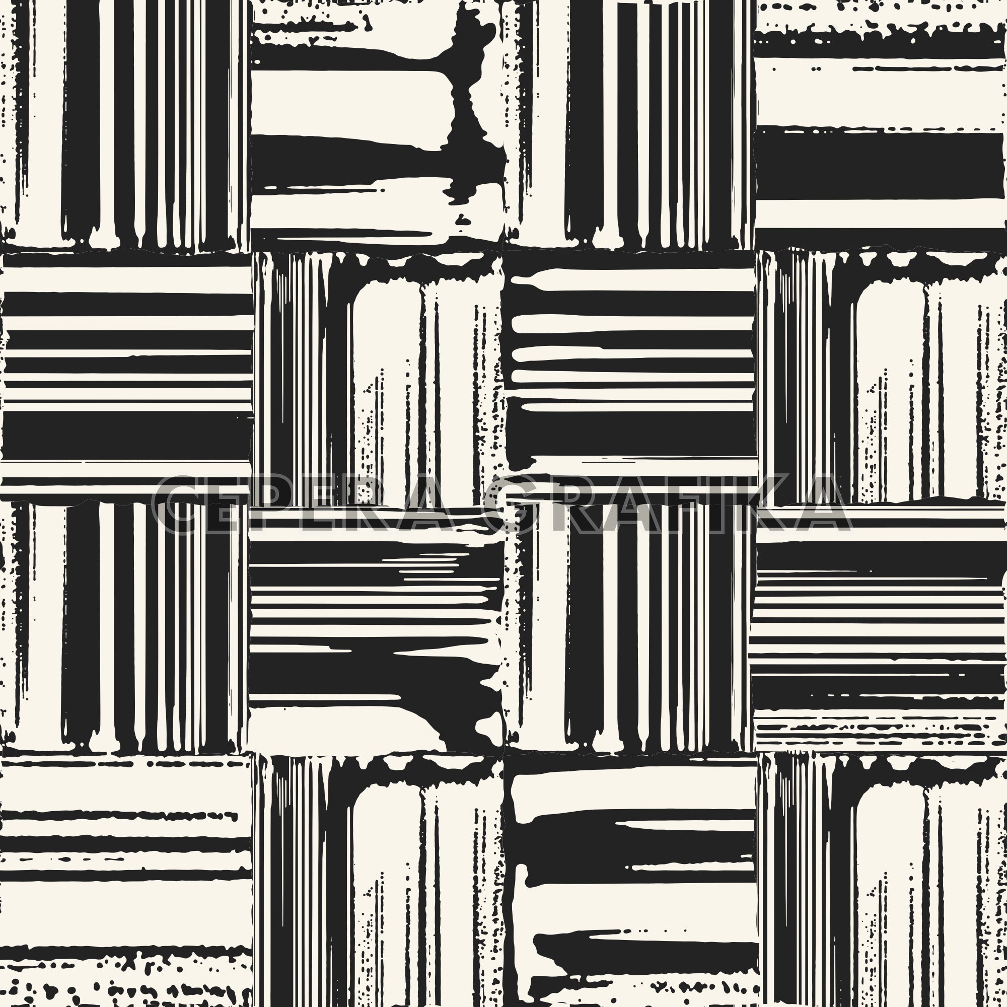 Monochrome Wood Grain Checked Pattern