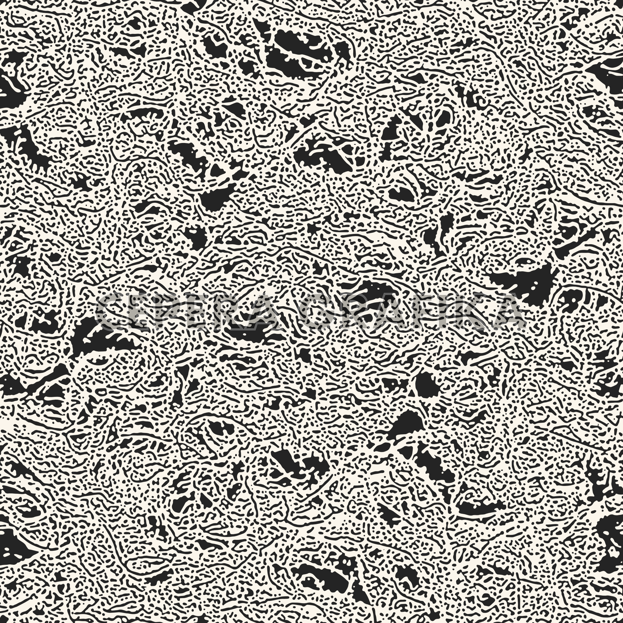 Monochrome Mottled Organic Mesh Pattern