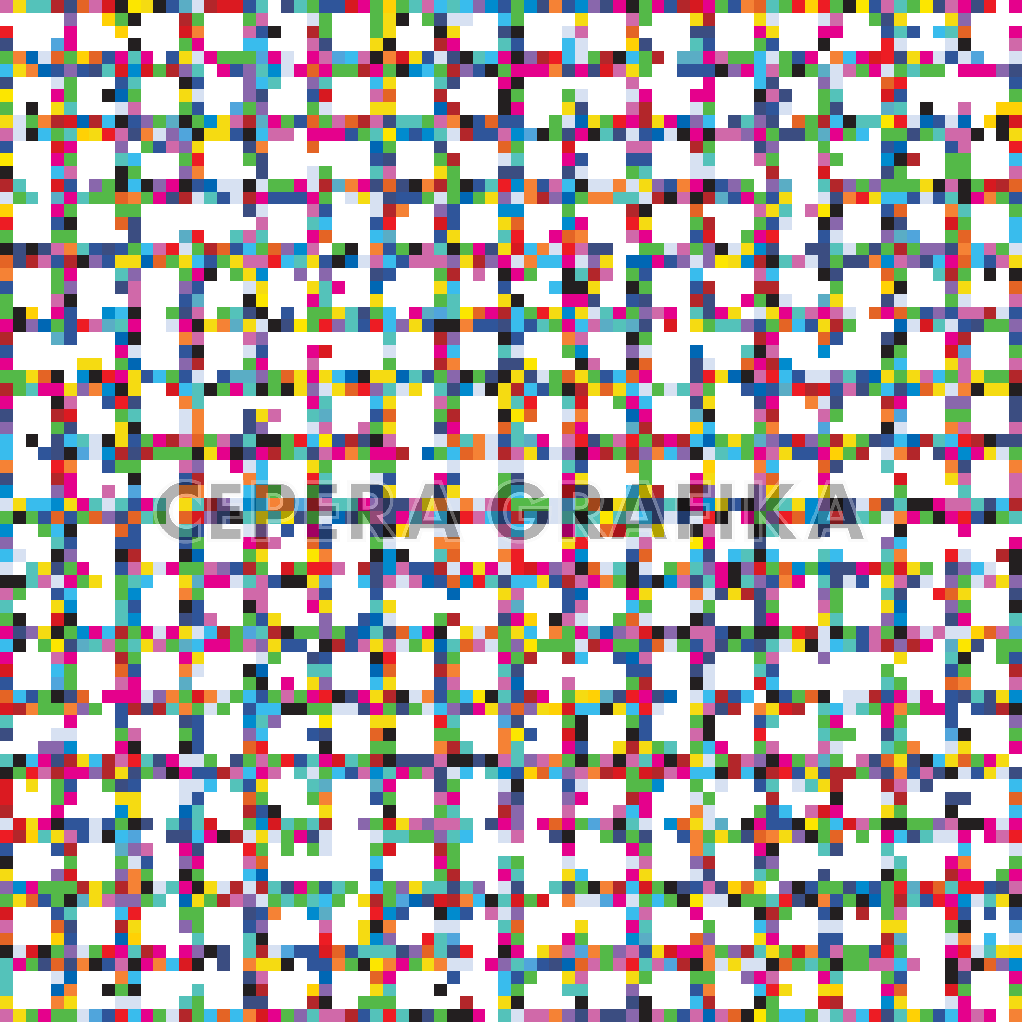 Multicolour Glitch Mosaic Check Pattern
