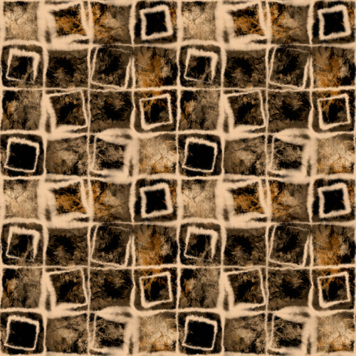 Ink-Dyed Distressed Tile Check Pattern