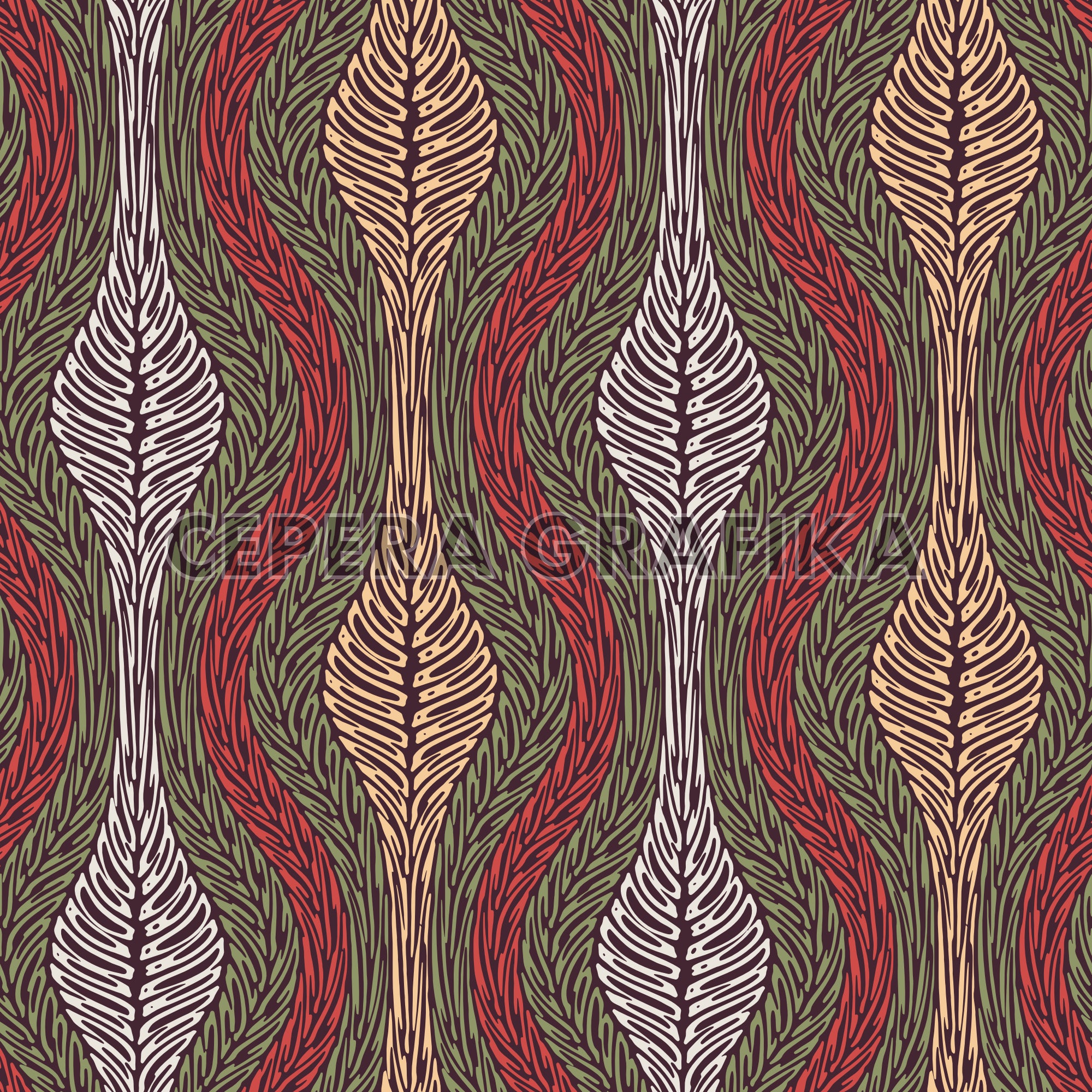 Multicolour Organic Ornamental Pattern