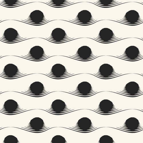 Monochrome Wavy Polka Dots Pattern