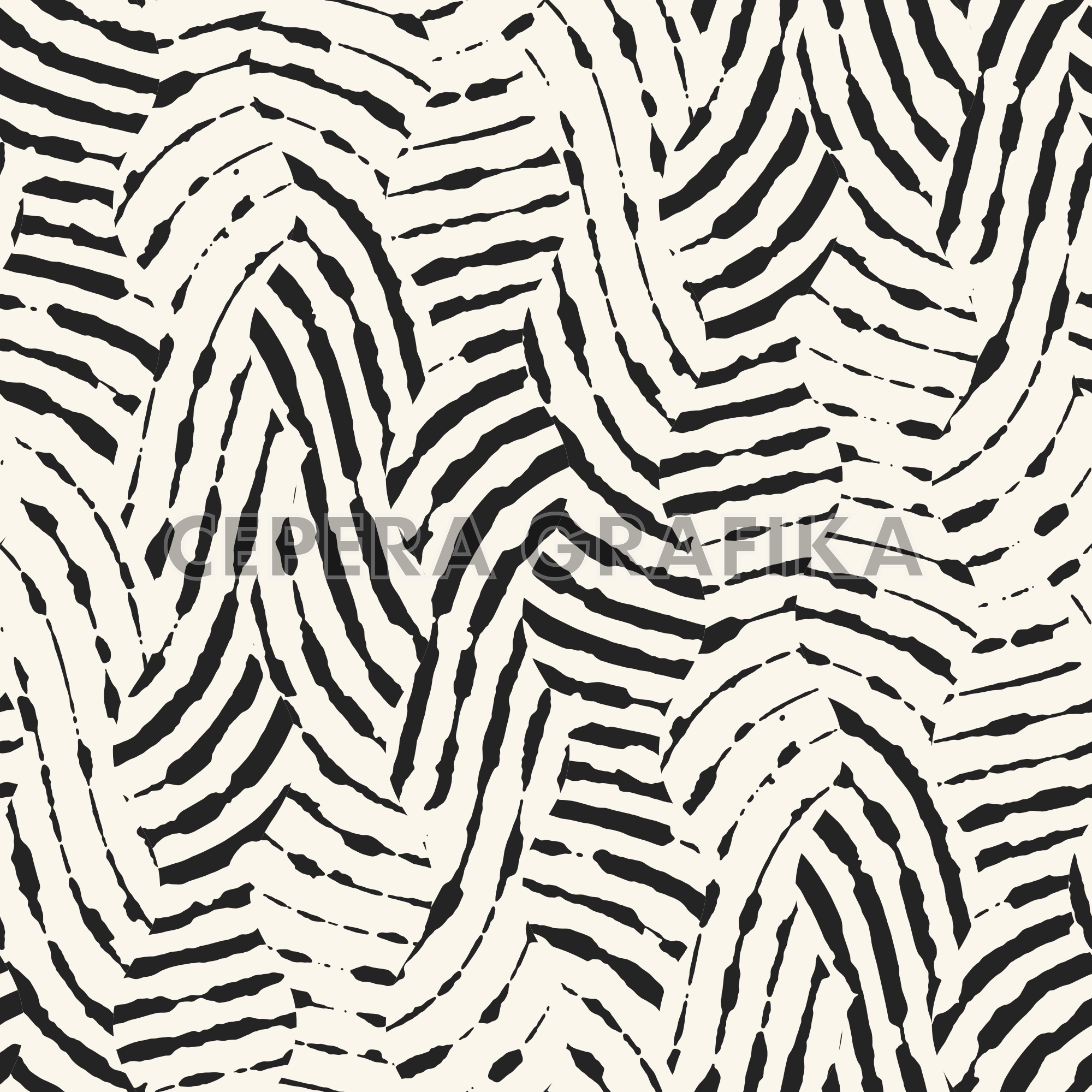 Ink Drawn Ornate Zebra Stripes Pattern
