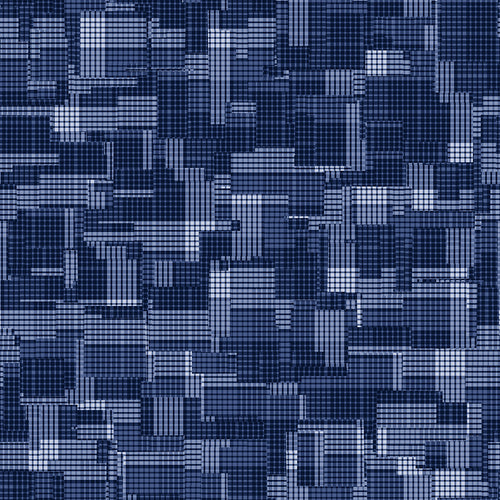 Midnight Blue Pixel Grid Pattern