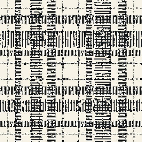 Monochrome Pixel Glitch Checked Pattern