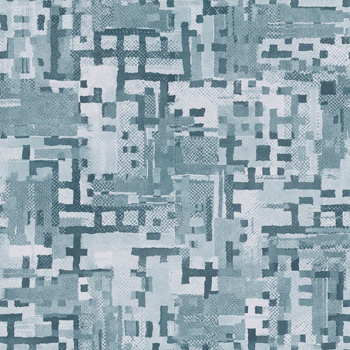 Washed-Out Blue Distressed Patchwork Pattern