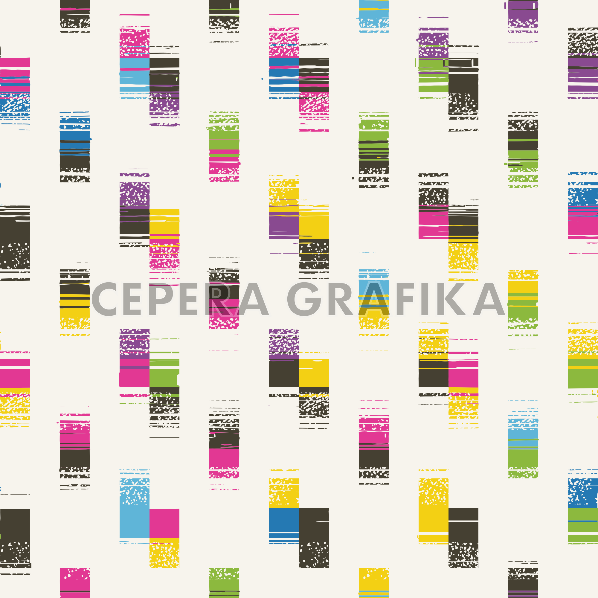 Multicolour Pixel Glitch Dashed Pattern