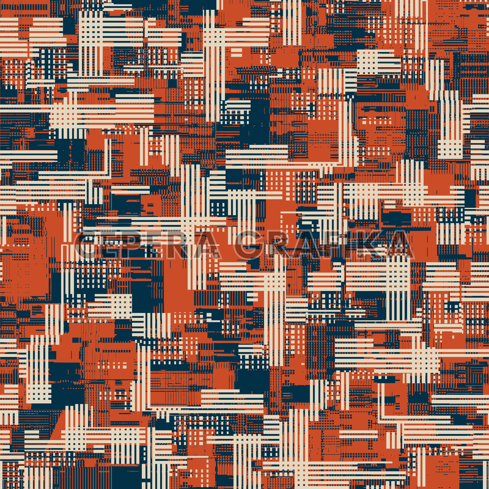 Dark Orange Glitch Blocks Pattern