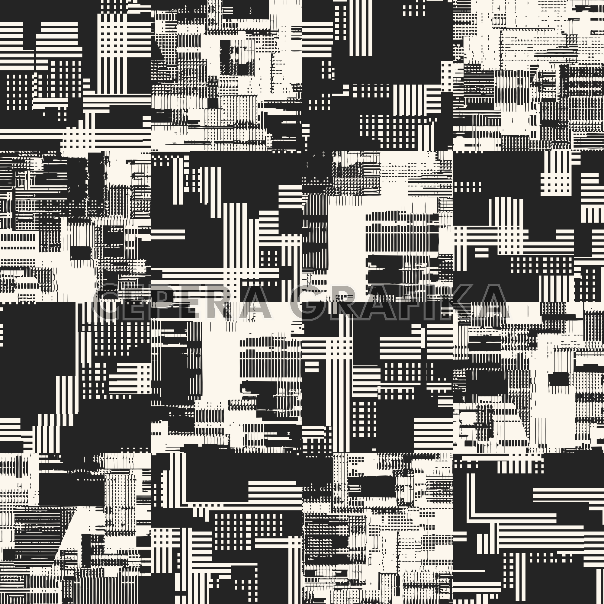 Monochrome Glitch Blocks Pattern