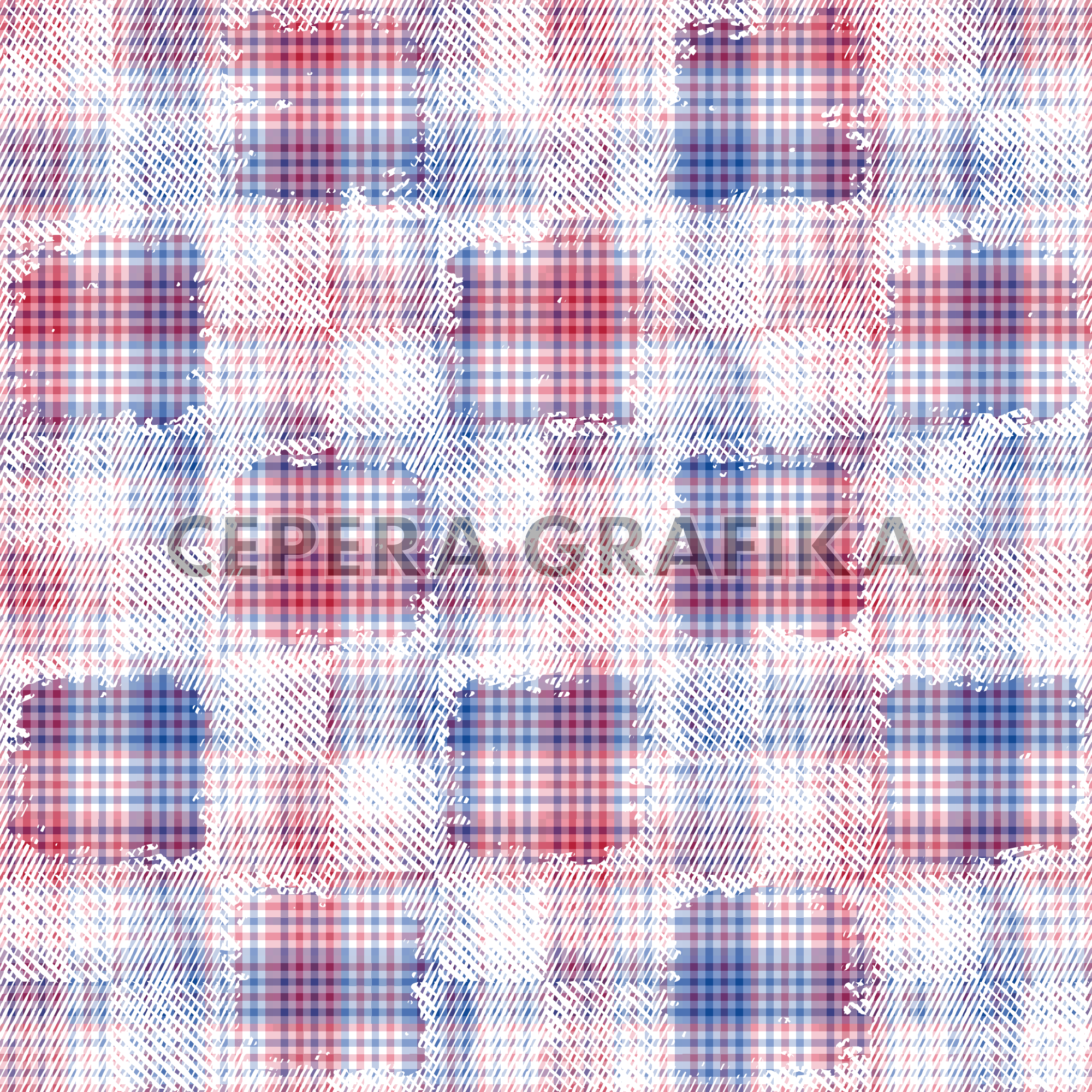 Multicolor Moiré Checked Pattern