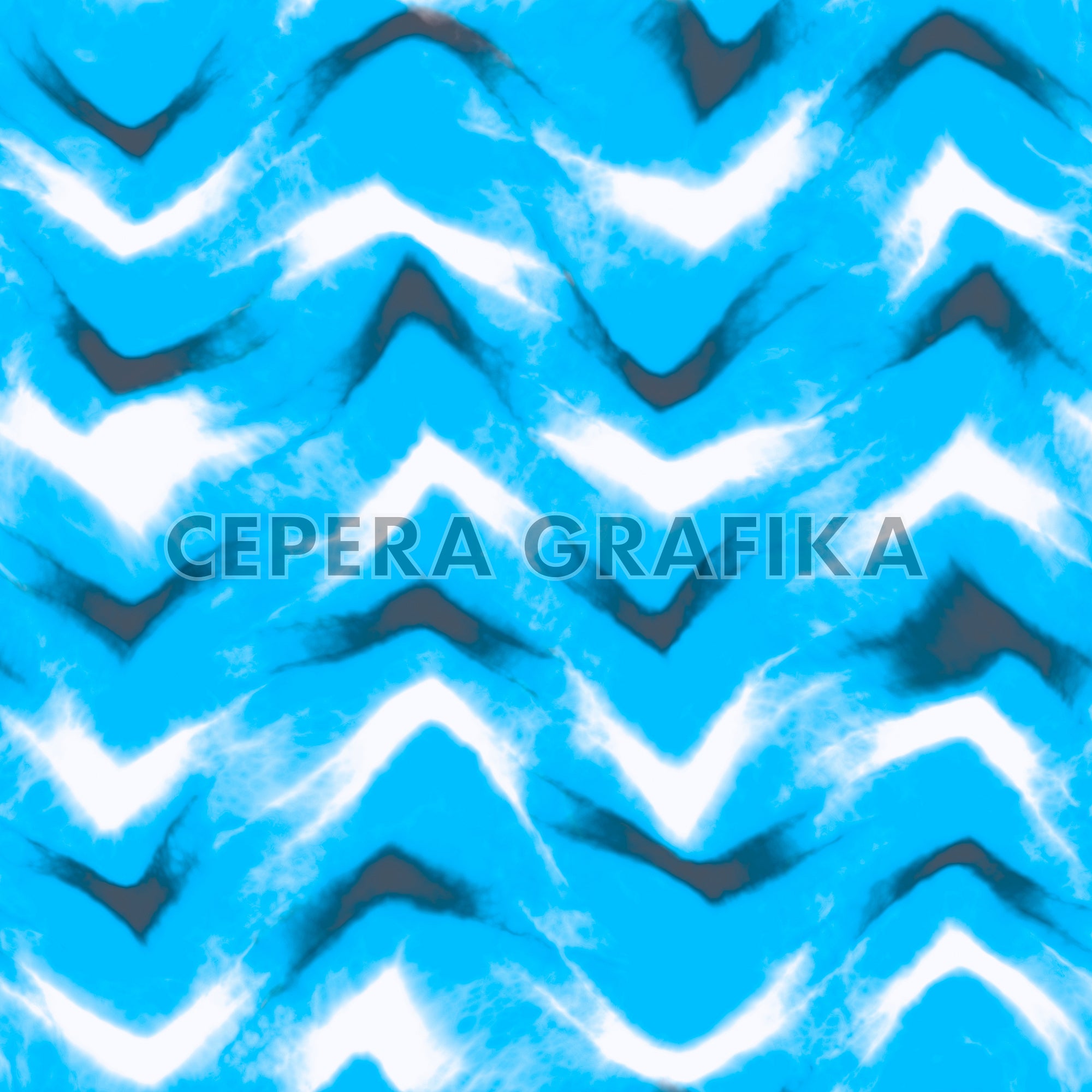 Cyan Shibori Chevron Pattern