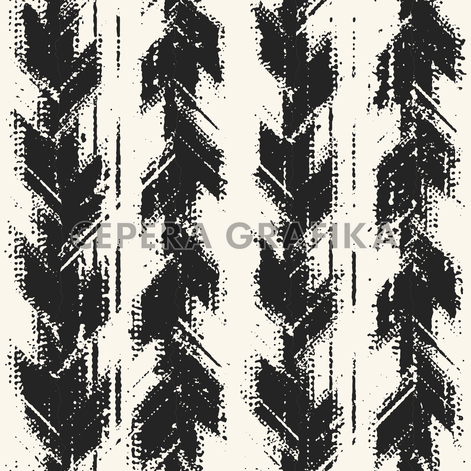 Ink Drawn Ornate Herringbone Pattern