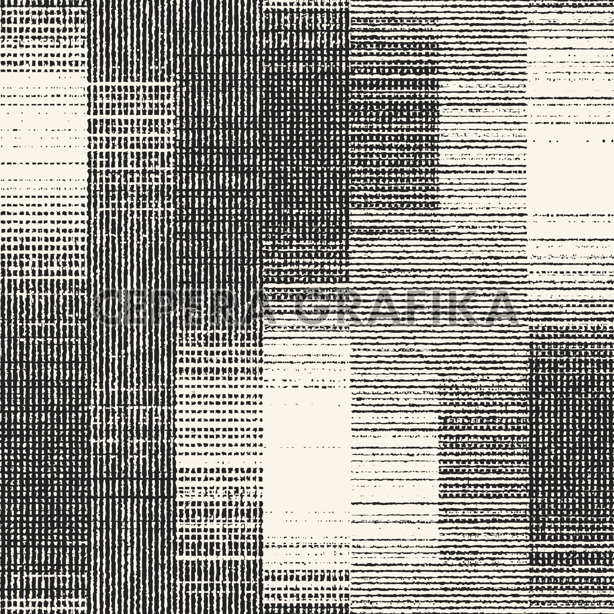 Monochrome Grain Juji Tsunagi Pattern