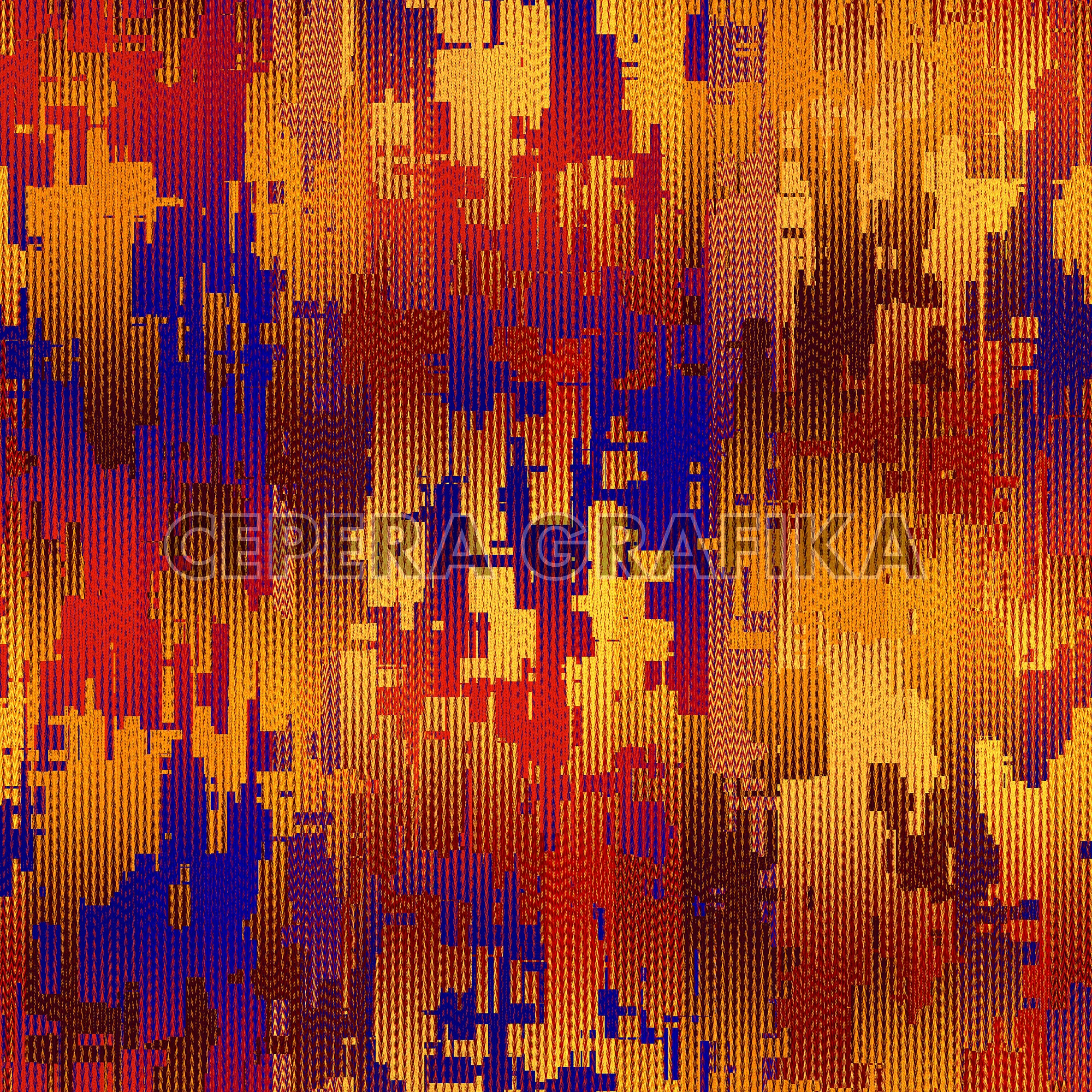 Vibrant Multicolour Glitch Camouflage Pattern