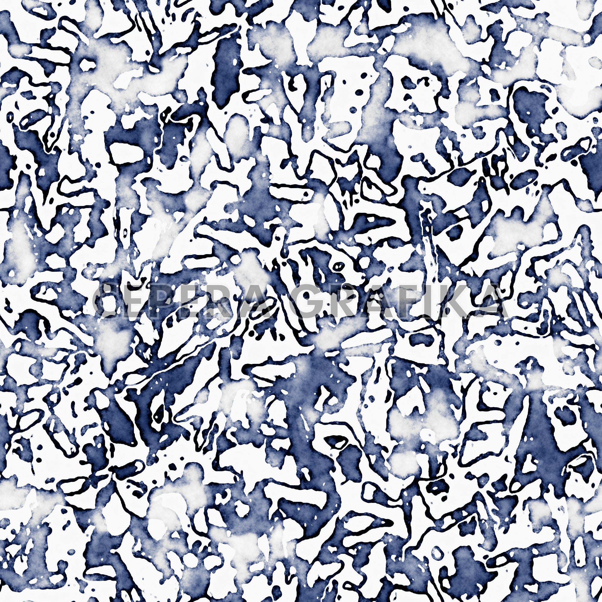 Blue Ink Marbled Pattern