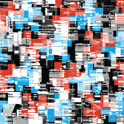 Multicolour Contrast Glitch Blocks Pattern