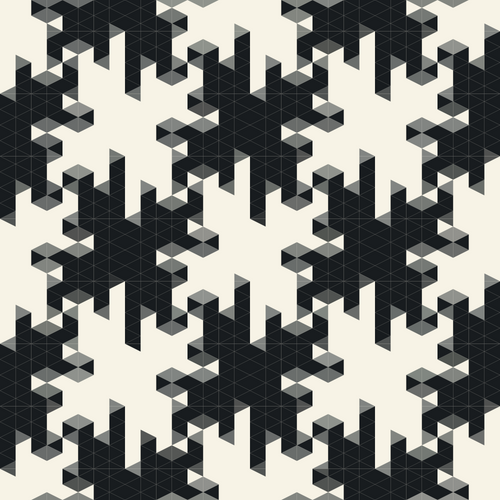 Monochrome Pixel Snowflake Pattern