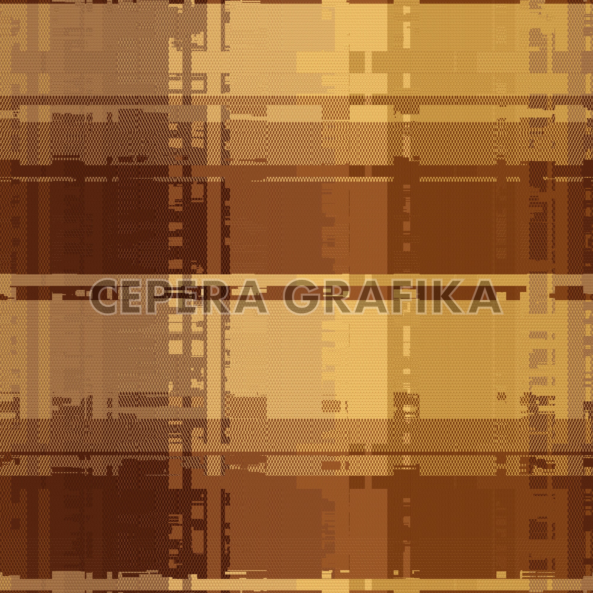 Amber Glitch Check Pattern