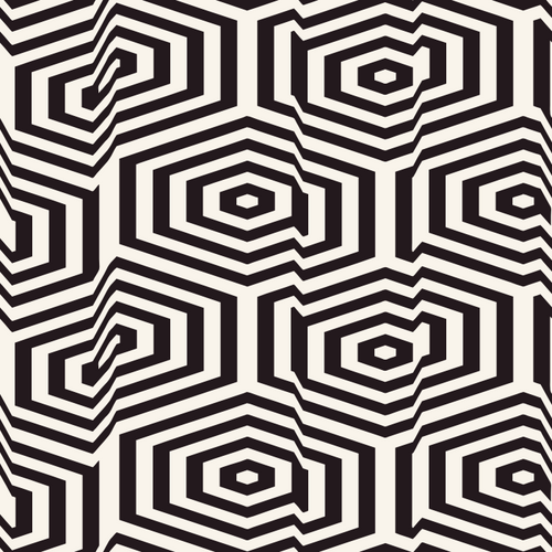 Monochrome Broken Striped Hexagons Pattern