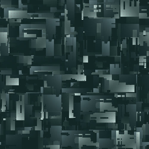 Dark Halftone Glitch Blocks Pattern