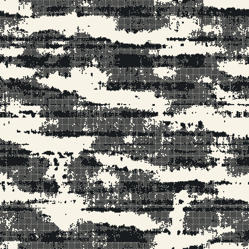 Monochrome Halftone Glitch Stripes Pattern