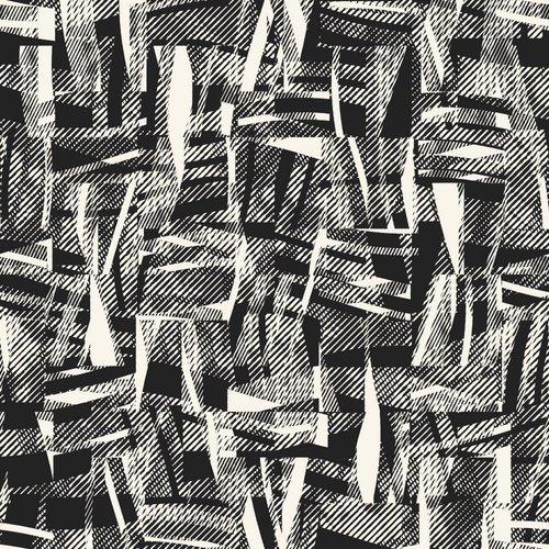 Monochrome Glitch Blocks Pattern