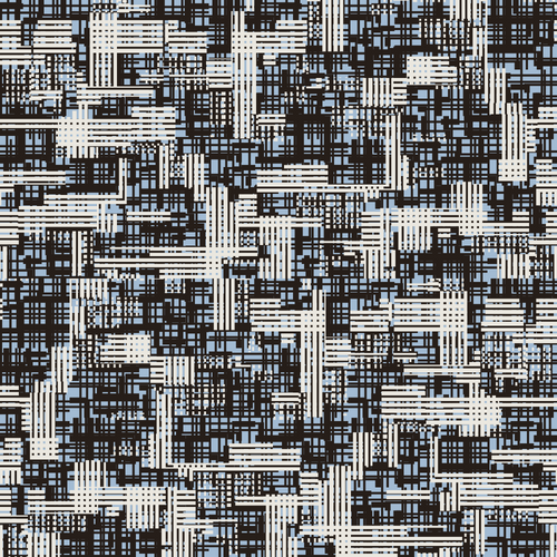 Blue, Black and Beige Interlocking Lines Glitch Pattern