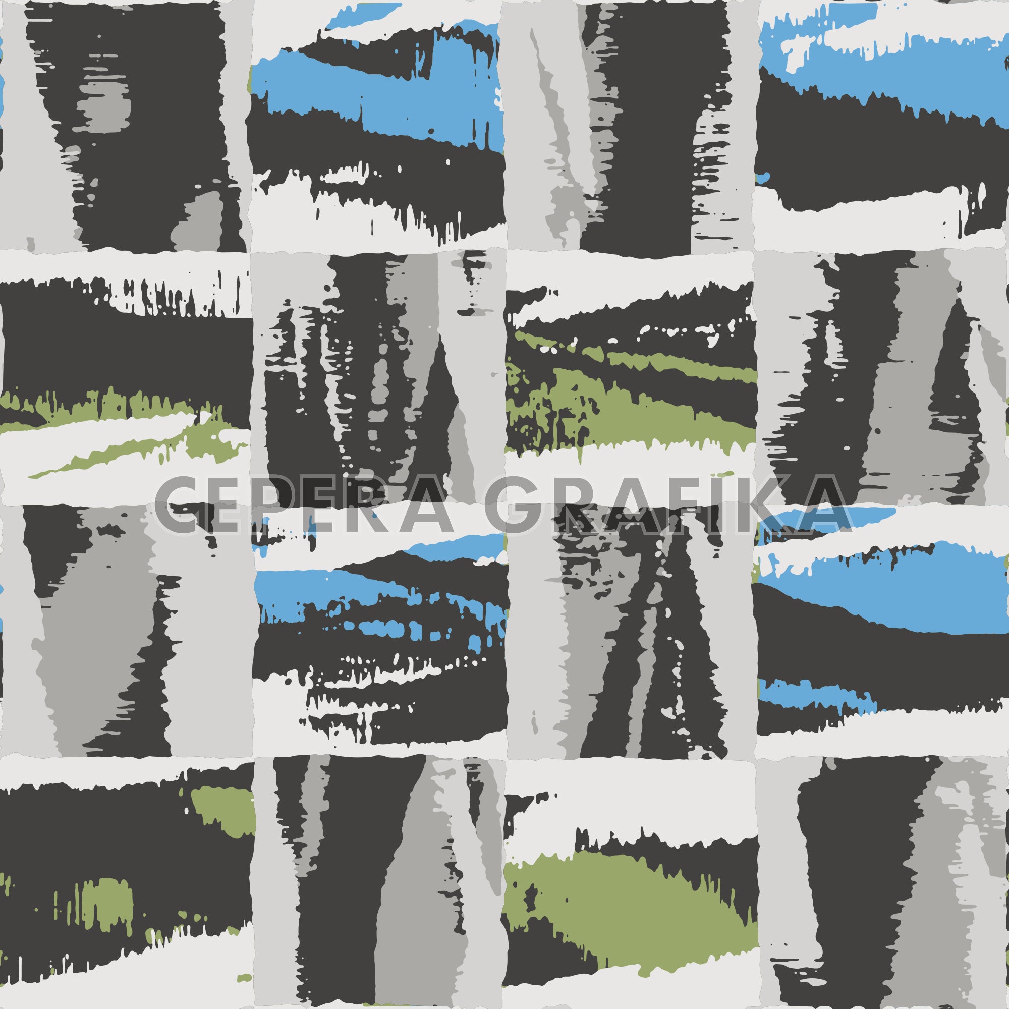 Multicolour Splattered Tile Check Pattern