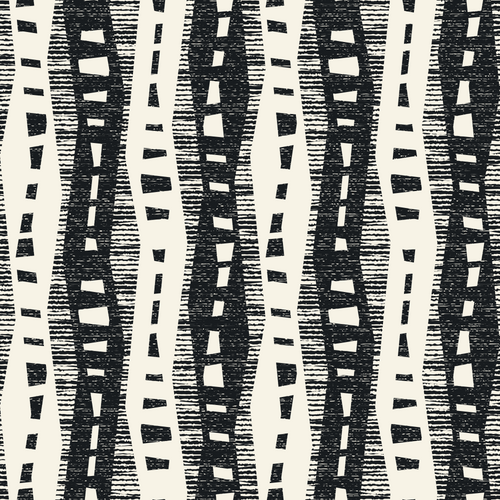 Monochrome Grain Folk Geometric Pattern
