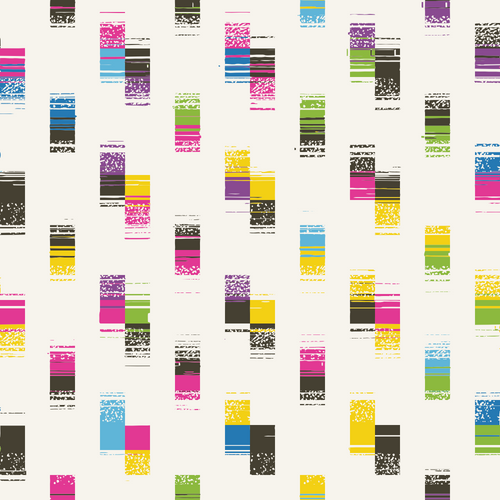 Multicolour Pixel Glitch Dashed Pattern