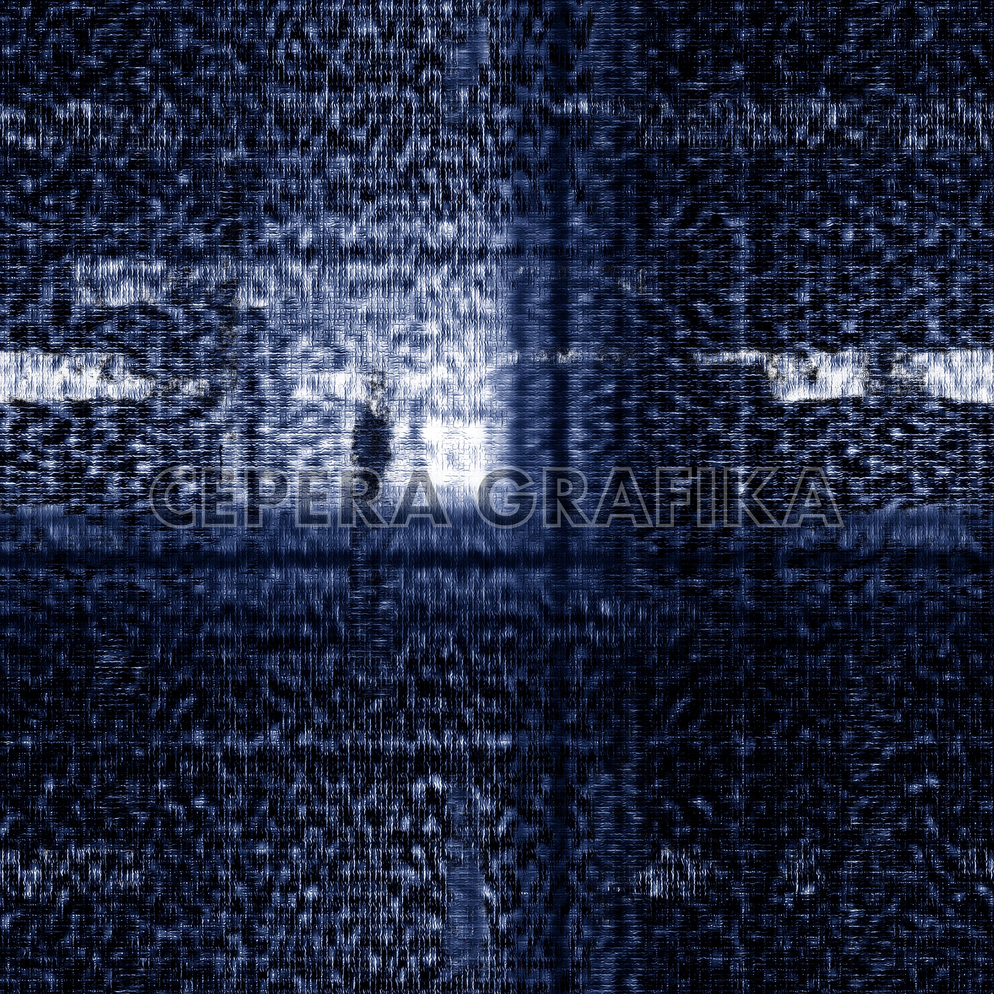 Tonal Blue Glitch Screen Pattern