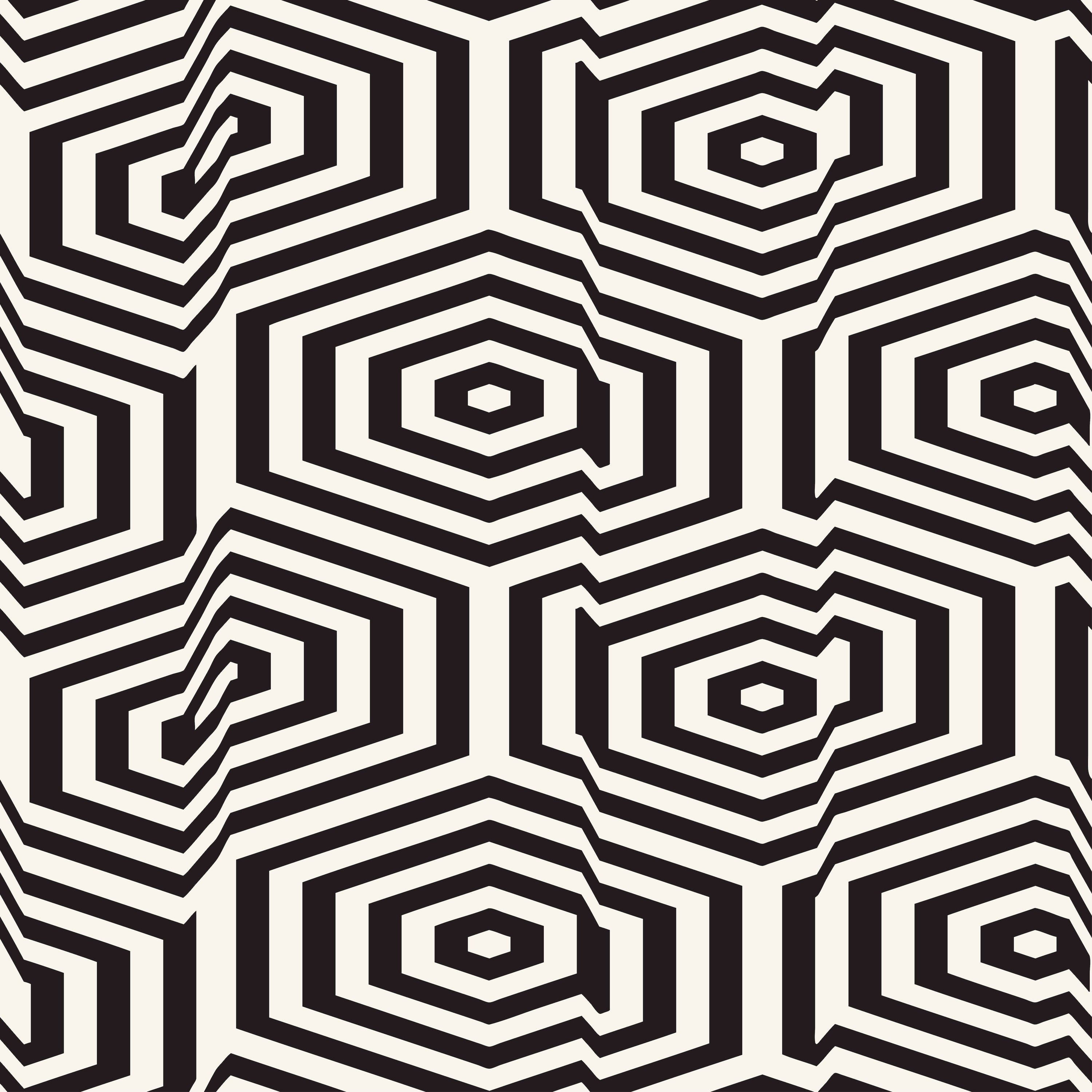 Monochrome Broken Striped Hexagons Pattern | CATALOG | CEPERA GRAFIKA