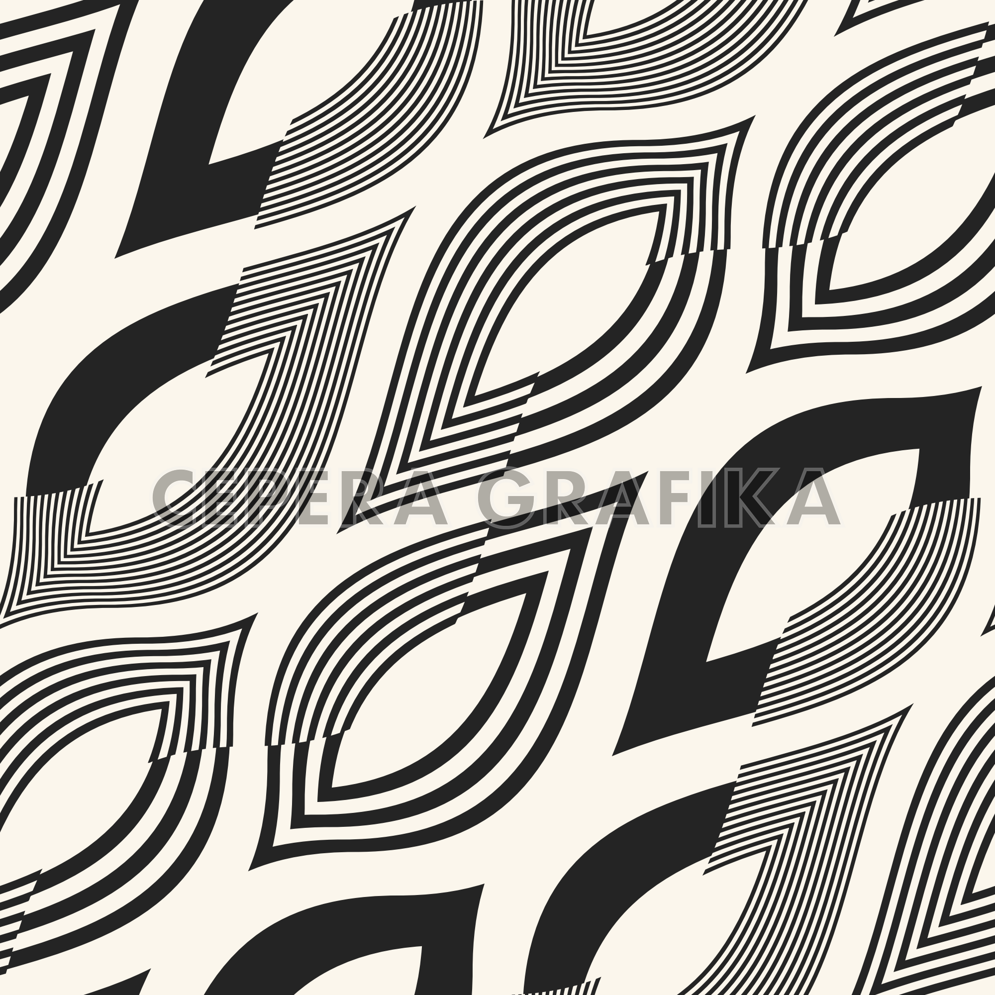 Monochrome Moiré Leaf Shape Pattern