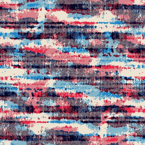 Multicolour Halftone Glitch Stripes Pattern