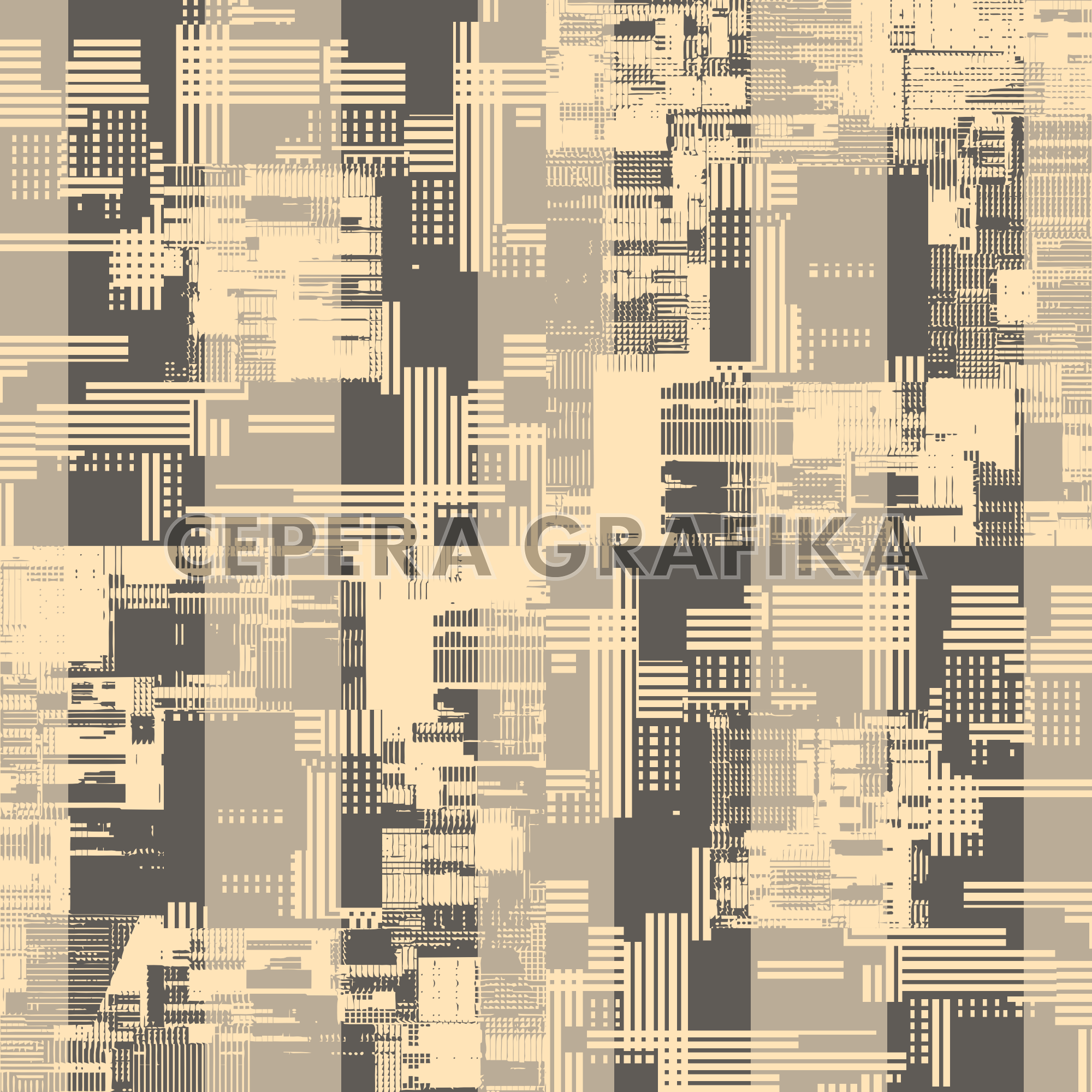 Neutral Hues Glitch Graphic Motif