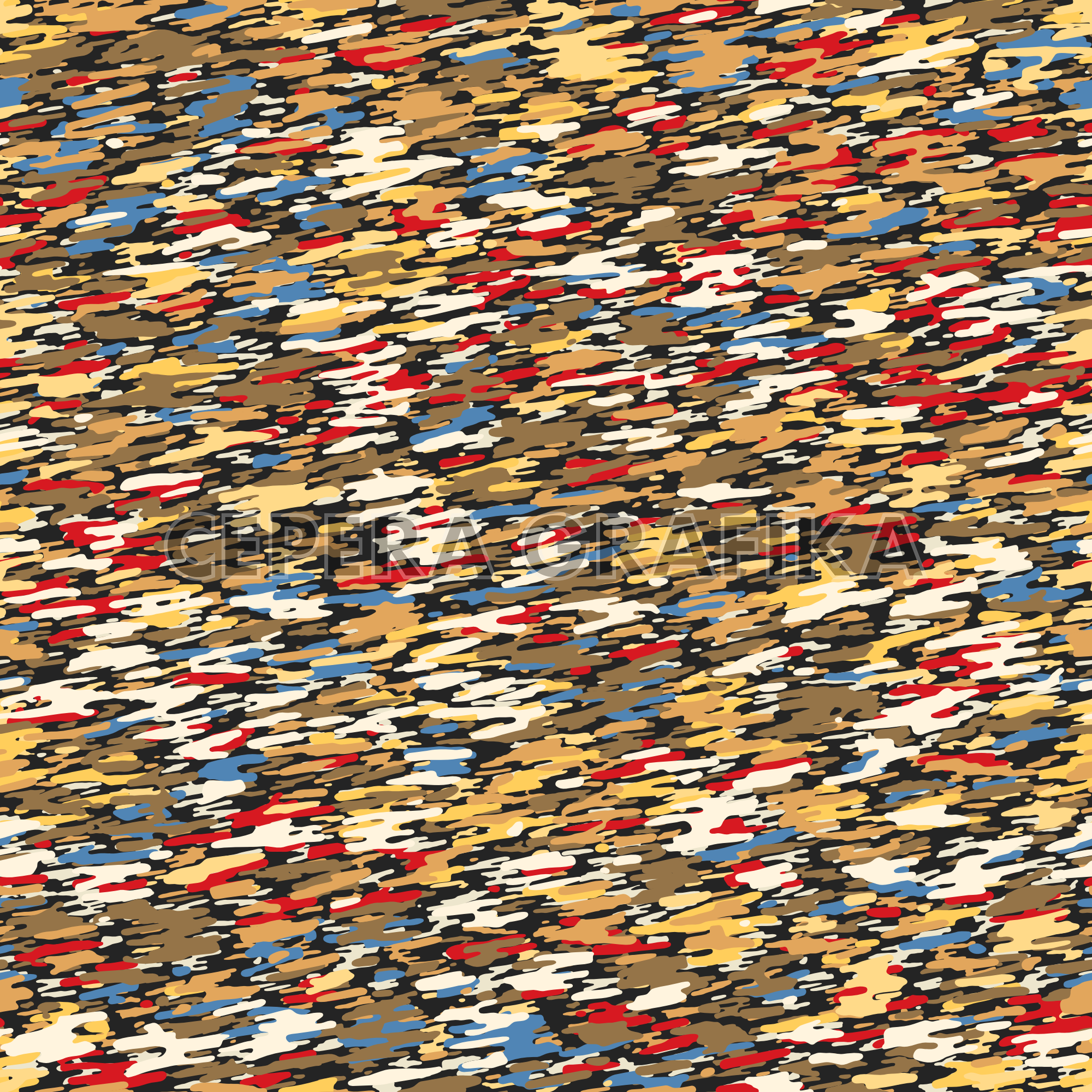 Multicolour Splattered Camouflage Pattern