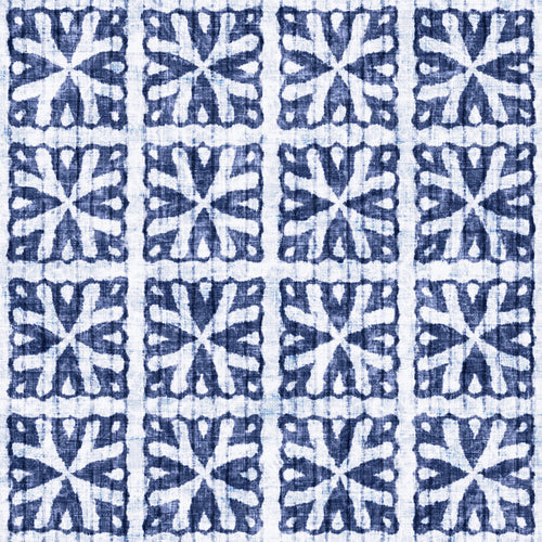 Bleached Indigo Folk Ornate Pattern