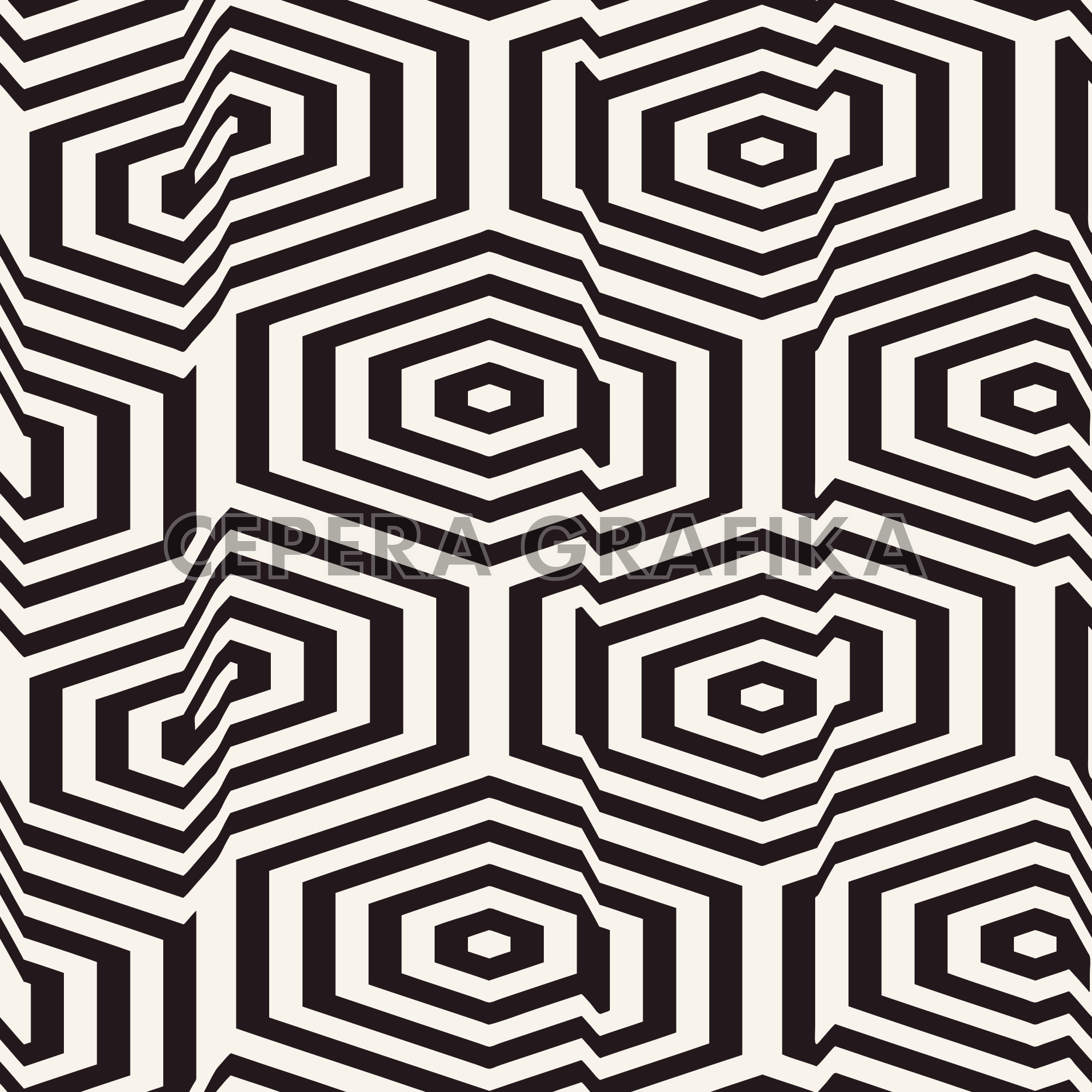 Monochrome Broken Striped Hexagons Pattern