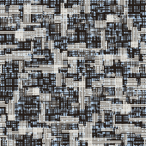 Blue, Black and Beige Interlocking Lines Glitch Pattern