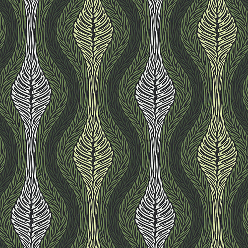 Meadow Green Organic Ornamental Pattern