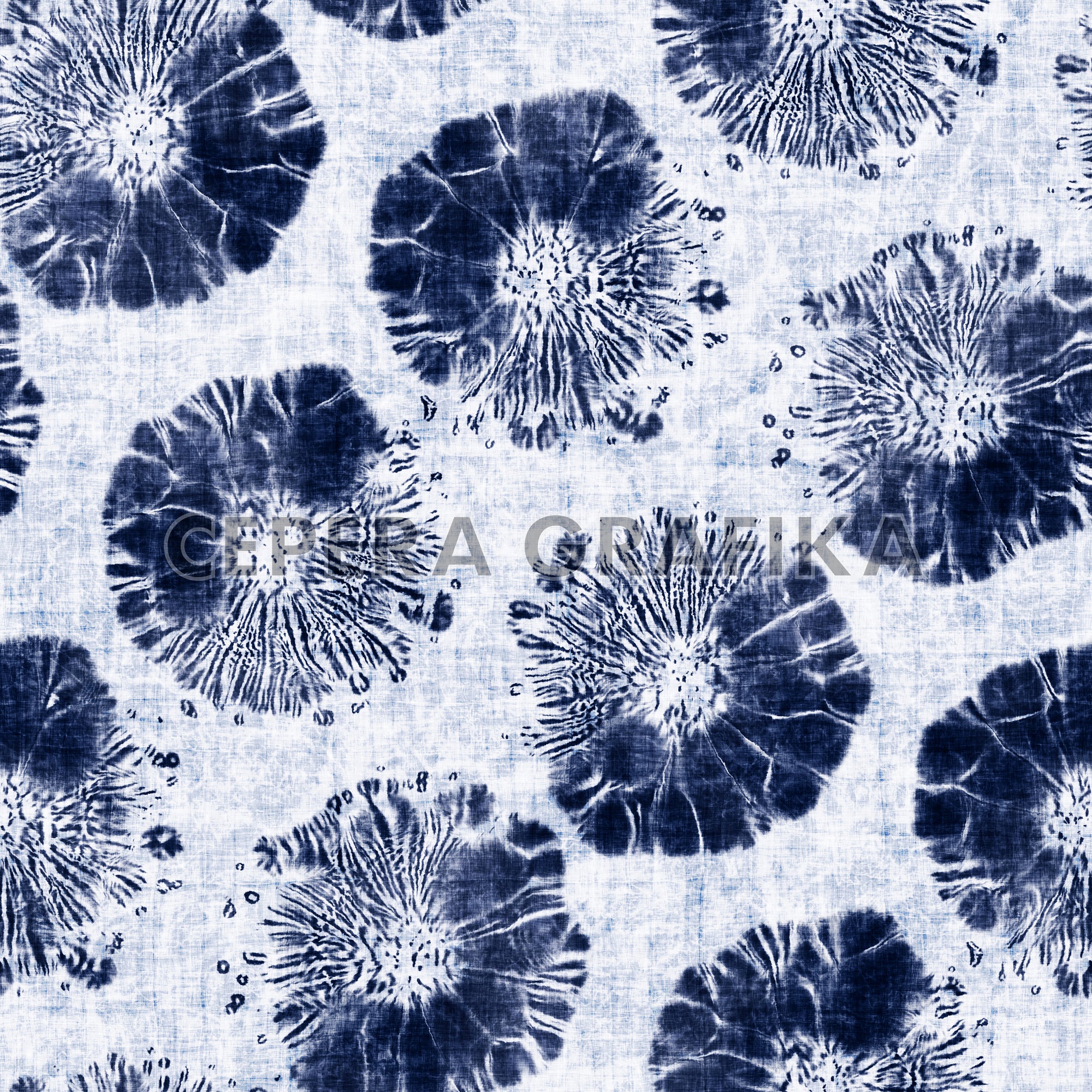 Bleached Shibori Floral Pattern